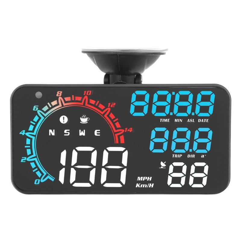 السرعة مقياس GPS بشاشة عالية الوضوح الملونة HUD - مقياس سرعة GPS متعدد الوظائف مع إنذار تجاوز السرعة للاستخدام العام في السيارات - Image 2