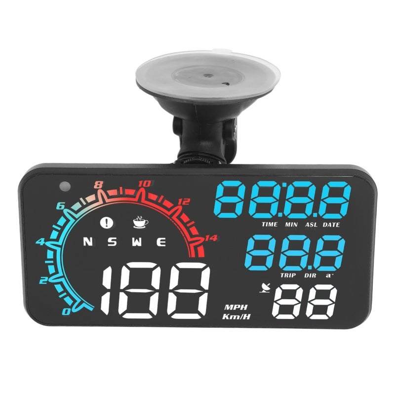 السرعة مقياس GPS بشاشة عالية الوضوح الملونة HUD - مقياس سرعة GPS متعدد الوظائف مع إنذار تجاوز السرعة للاستخدام العام في السيارات - Image 4