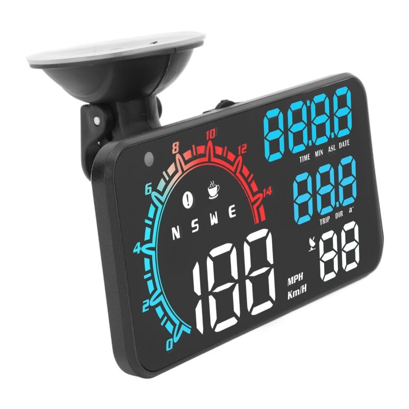 السرعة مقياس GPS بشاشة عالية الوضوح الملونة HUD - مقياس سرعة GPS متعدد الوظائف مع إنذار تجاوز السرعة للاستخدام العام في السيارات - Image 5