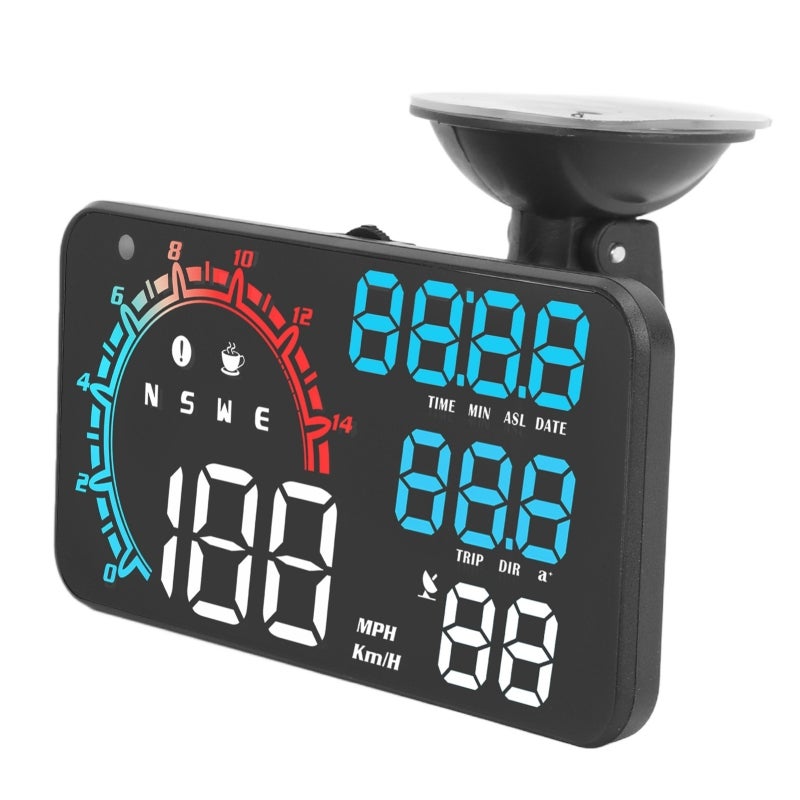 السرعة مقياس GPS بشاشة عالية الوضوح الملونة HUD - مقياس سرعة GPS متعدد الوظائف مع إنذار تجاوز السرعة للاستخدام العام في السيارات - Image 3