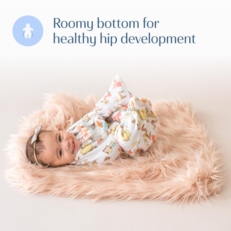 SleepingBaby Zipadee-Zip Transitional Swaddle Sack, 6-12 Month - Roomy Zipper Swaddle for Easy Diaper Changes and Proper Hip Development - Baby Swaddle Sack, Medium - Woodlands - Image 4