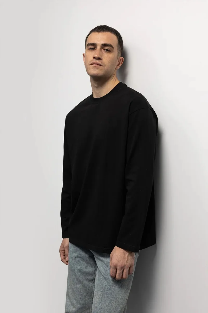 GIESTO Comfort Fit Long Sleeve Crew Neck T-Shirt