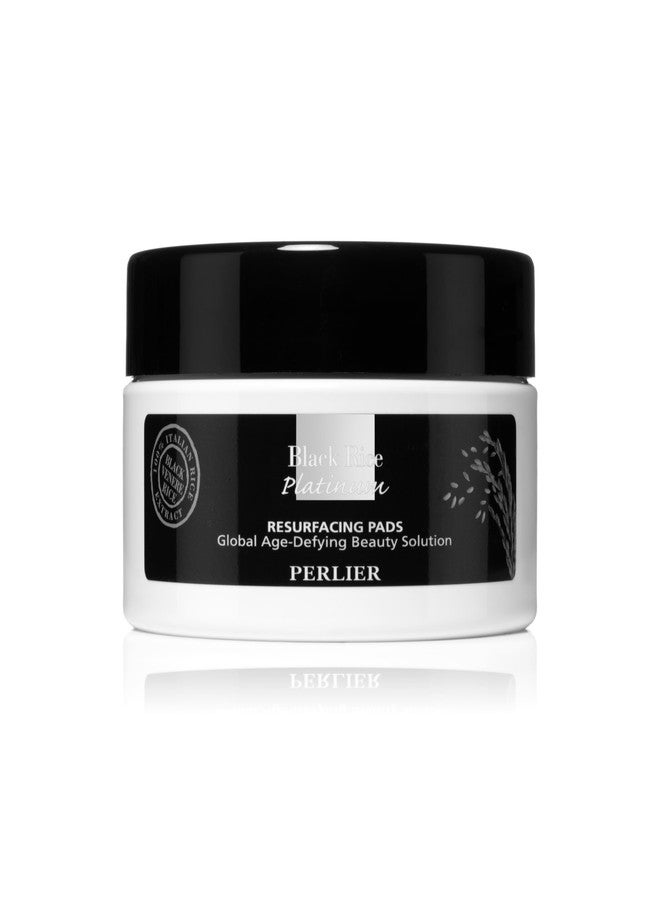 Perlier Black Rice Resurfacing Pads - Exfoliating & Brightening Pads with Alpha Hydroxy Acids (AHAs) and Black Rice Extract, 40 Count