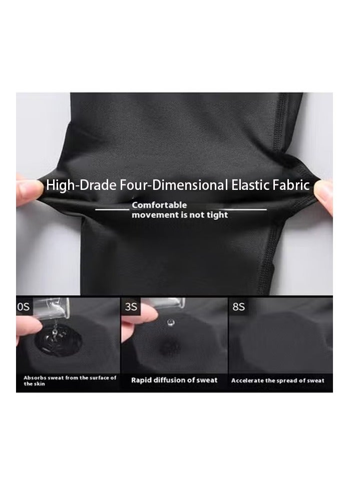 Joychic Mens 5Pcs Quick Dry Compression Sets Tops Accessories Clothes Equipment for Workout Gym Athletic Running Sport  - Image 2