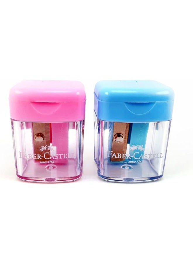 FABER-CASTELL Card: 2 Mini Plastic Sharpeners, 1 Transparent Eye - Image 1