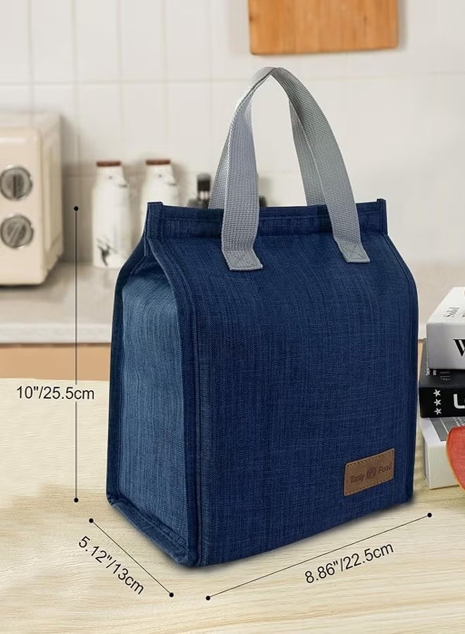 Hoasis Lunch Bag, Insulated Lunch Bag for Women Men Kids, Reusable Insulated Lunch Bag, Leakproof Simple Bento Lunch Tote, Lunch Bag Insulated, for Office, Work, School, Picnic or Travel (Blue) - Image 4
