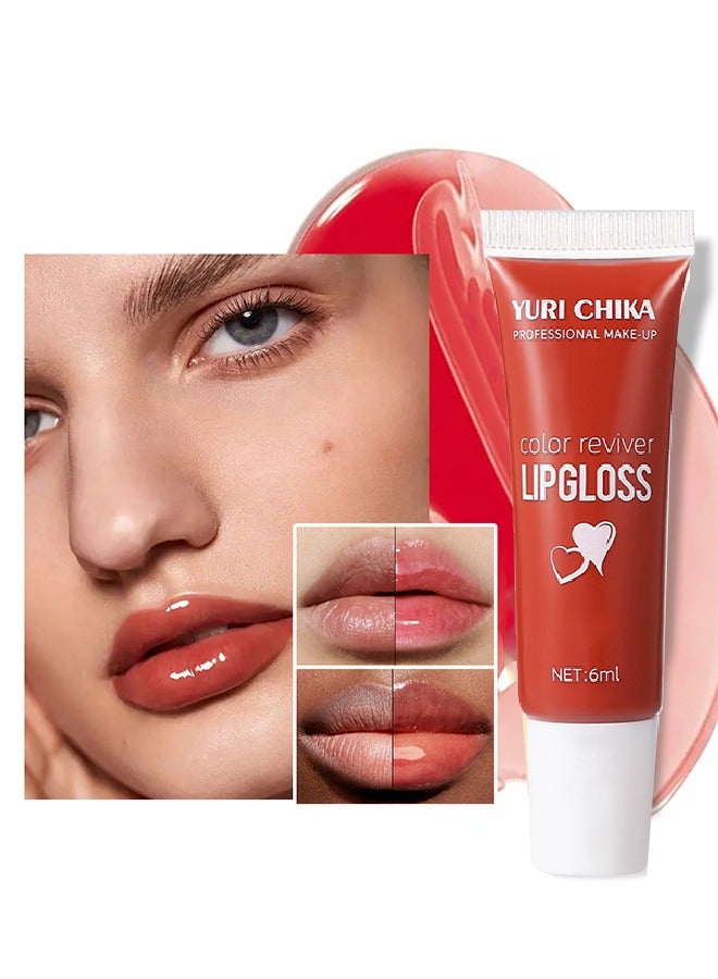 YURI CHIKA Lip Gloss- Hydrating Moisturizing Long Lasting High Glossy Jelly Lip Stain Super Gloss Balm Oil Tinted Treatment Lip Glow Glass Shine Glitter Makeup Beauty Colored Bright Lifter For Women Girls#1 - Image 3