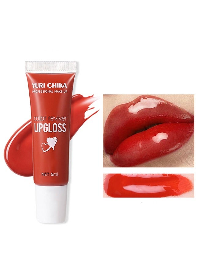 YURI CHIKA Lip Gloss- Hydrating Moisturizing Long Lasting High Glossy Jelly Lip Stain Super Gloss Balm Oil Tinted Treatment Lip Glow Glass Shine Glitter Makeup Beauty Colored Bright Lifter For Women Girls#1 - Image 1