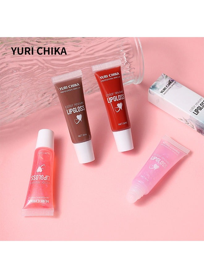 YURI CHIKA Lip Gloss- Hydrating Moisturizing Long Lasting High Glossy Jelly Lip Stain Super Gloss Balm Oil Tinted Treatment Lip Glow Glass Shine Glitter Makeup Beauty Colored Bright Lifter For Women Girls#1 - Image 4