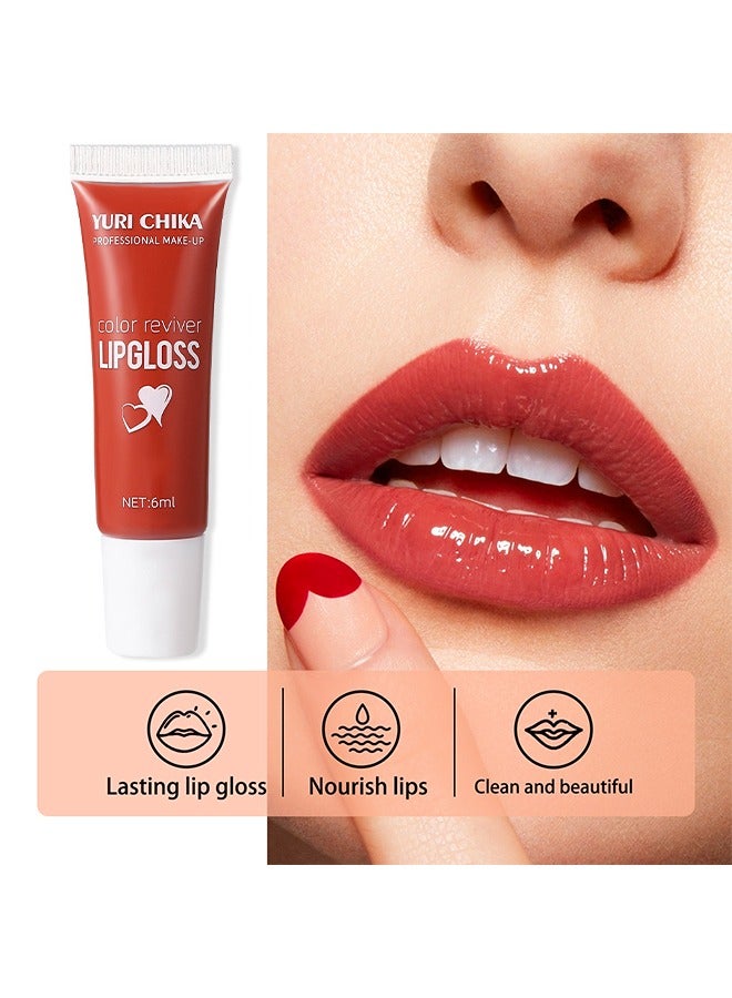 YURI CHIKA Lip Gloss- Hydrating Moisturizing Long Lasting High Glossy Jelly Lip Stain Super Gloss Balm Oil Tinted Treatment Lip Glow Glass Shine Glitter Makeup Beauty Colored Bright Lifter For Women Girls#1 - Image 2