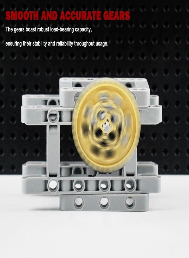 BroTex Technical Gears Axles Parts Pieces - Gearbox Bulding Block Classic Bulk Compatible with Cars Bricks Motor Gears Wheels Chain Tires, Ball Universal Joints Shock Absorber Connector Gears Parts Toys - Image 3