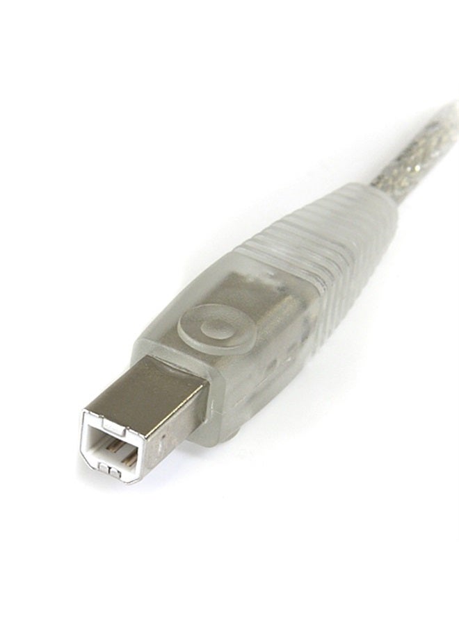 StarTech .com Transparent USB 2.0 Cable - A to B - USB cable - USB (M) to USB Type B (M) - USB 2.0 - 6 ft - molded - transparent (USB2HAB6T)