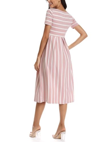 BBHoping Women’s Casual Striped Maternity Dress Short Knee Length Pregnancy Clothes for Baby Shower - Image 5