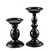 SUJUN Black Metal Pillar Candle Holders Set of 2, Decorative Candlestick Candle Holders Stand, Decorations Home - Image 2