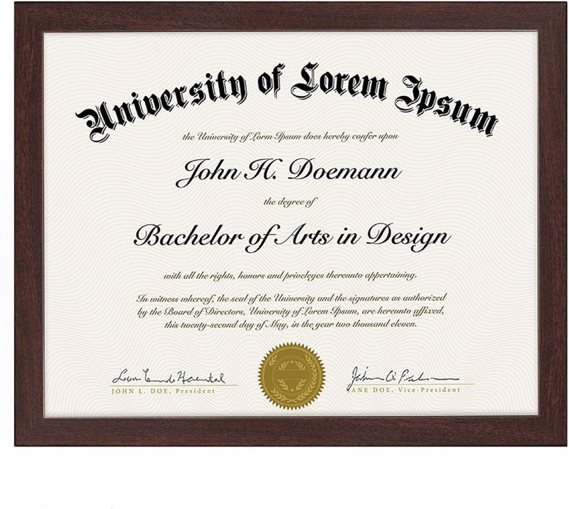 Americanflat 8.5x11 Diploma Frame with Shatter-Resistant Glass - Document Frames with Engineered Wood - Legacy Collection - Certificate Frame for Tabletop and Wall Display - Mahogany - Image 1