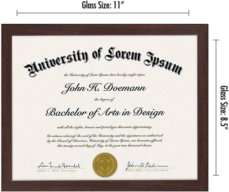 Americanflat 8.5x11 Diploma Frame with Shatter-Resistant Glass - Document Frames with Engineered Wood - Legacy Collection - Certificate Frame for Tabletop and Wall Display - Mahogany - Image 2