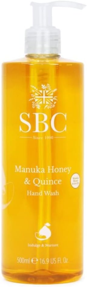SBC Skincare Manuka Honey Quince Hand Wash 500ml Luxurious Hand Wash For All The Family Moisturising Hand Soap Hand Wash For Dry Or Irritated Skin - Image 1