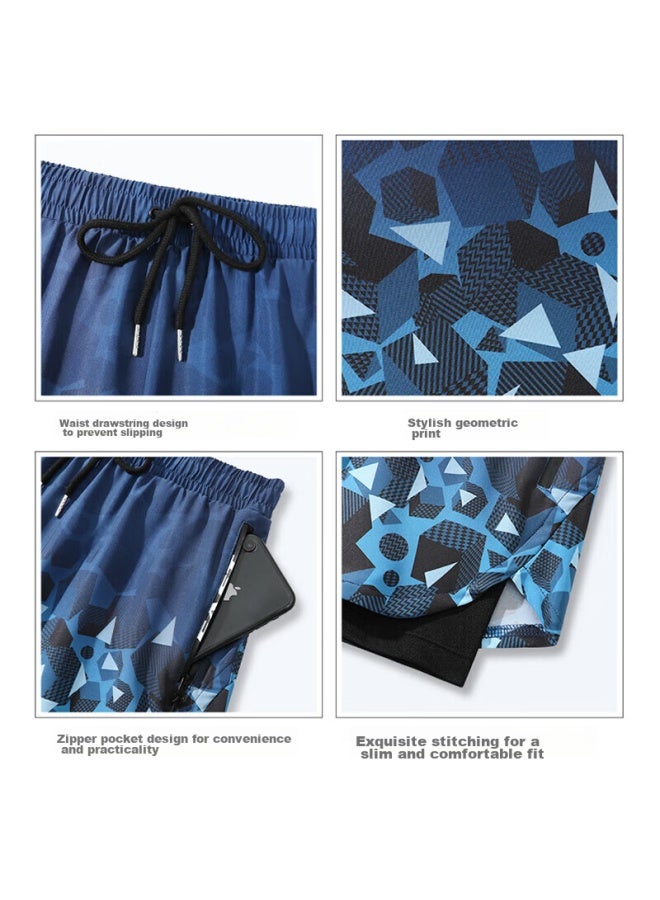 F.dyraa Men's Swim Trunks, Boxer Style, Anti-embarrassment, For Hot Springs And Beach, Youth Swimming Trunks, Three-piece Set, 20275 Gray, 4XL - Image 3