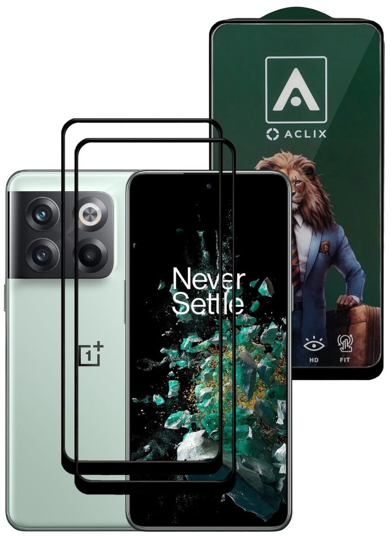 ACLIX 2 Pieces Antistatic ESD Dustproof Premium Quality High Definition Tempered Glass Screen Protector Designed For OnePlus 10T - Image 1