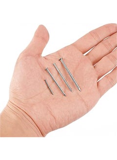 Generic 200 Pack Hardware Nails for Hanging Pictures, 4 Size Zinc Tiny Nail Assorted Kit, Picture Nail, Small Nails, Finishing Nail, Wall Nails and Galvanized Nails for Wood  - Image 3