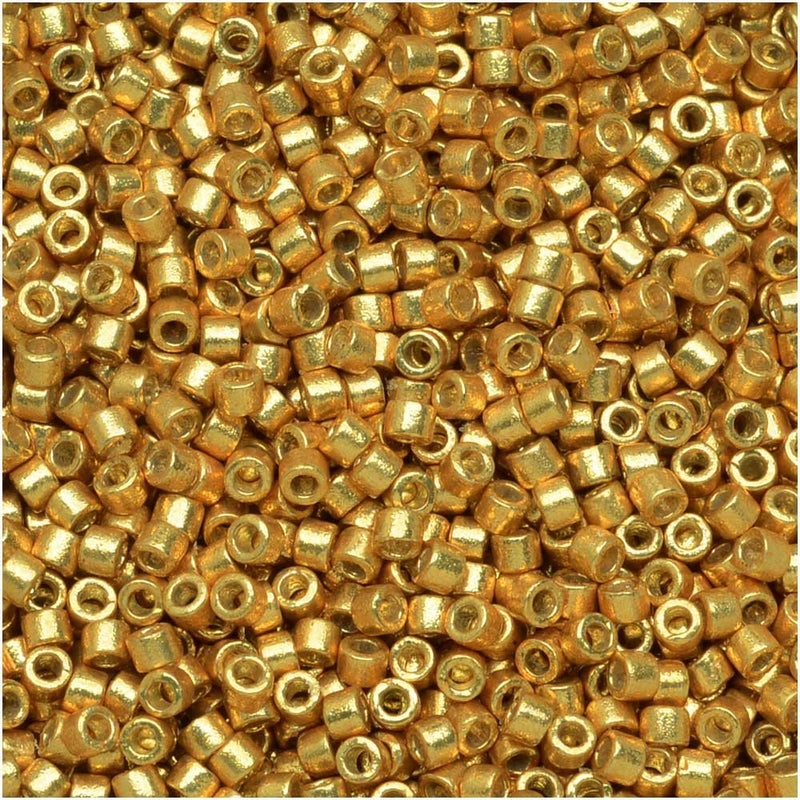 Miyuki Delica Seed Beads â€“ Size 11/0 (1.6 mm), DB1832, Duracoat Galvanized Gold, 7.2 g, Approx. 1440 Beads, Made in Japan