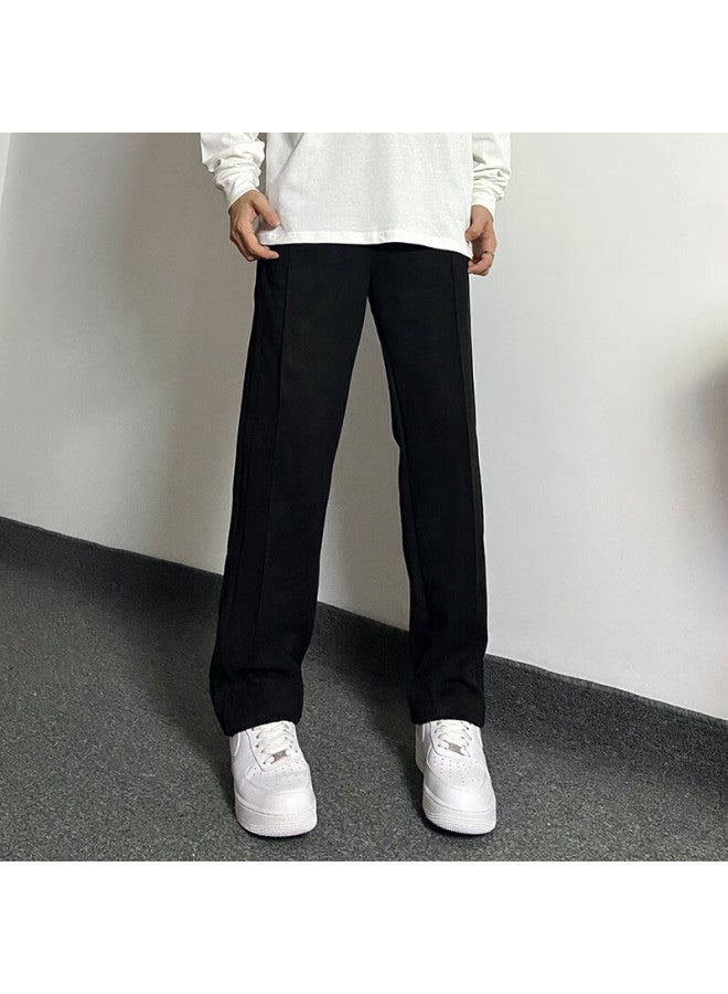 Heliport Helipad, Suede Striped Trousers, Black, XL - Image 3