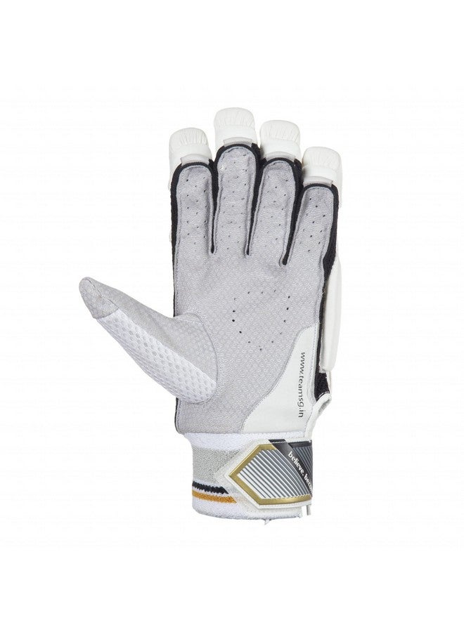 SG Hilite Rh Batting Gloves Leather Palm-White/Gold -Mens Age - 17+ - Image 2
