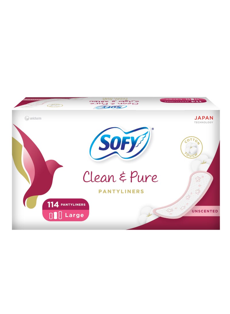Sofy Unscented Clean & Pure Panty Line Large 114 Pcs - Image 1