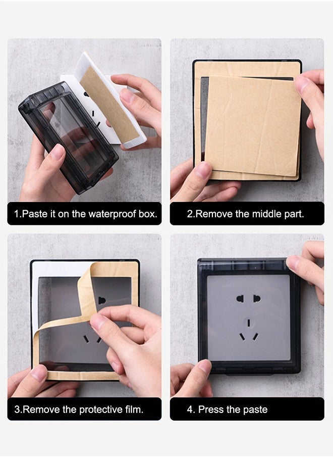 HomarKet - Wall Switch Socket Face Plate,heighten Waterproof 86 Type Switch Socket Box Flip Switch Socket Cover Black Switch Socket Panel - Image 1