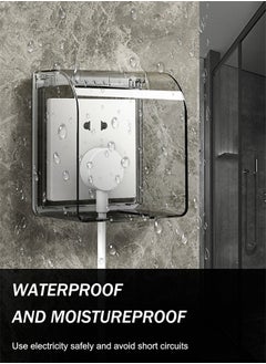 HomarKet Wall Switch Socket Face Plate,heighten Waterproof 86 Type Switch Socket Box Flip Switch Socket Cover Black Switch Socket Panel  - Image 2