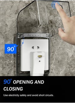 HomarKet Wall Switch Socket Face Plate,heighten Waterproof 86 Type Switch Socket Box Flip Switch Socket Cover Black Switch Socket Panel  - Image 3