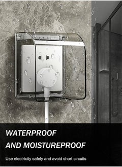 HomarKet Wall Switch Socket Face Plate,heighten Waterproof 86 Type Switch Socket Box Flip Switch Socket Cover Black Switch Socket Panel  - Image 2