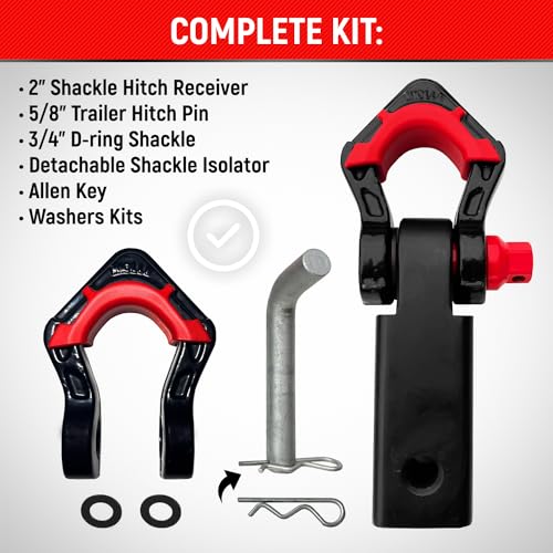 MiolleGear Shackle Hitch Receiver (Fits 2" Receivers) Best Towing Accessories for Trucks, Jeep, Toyota & More - Connect Your Miolle Tow Strap for Vehicle Recovery, Mounts to 2" Receiver Hitches - Image 3