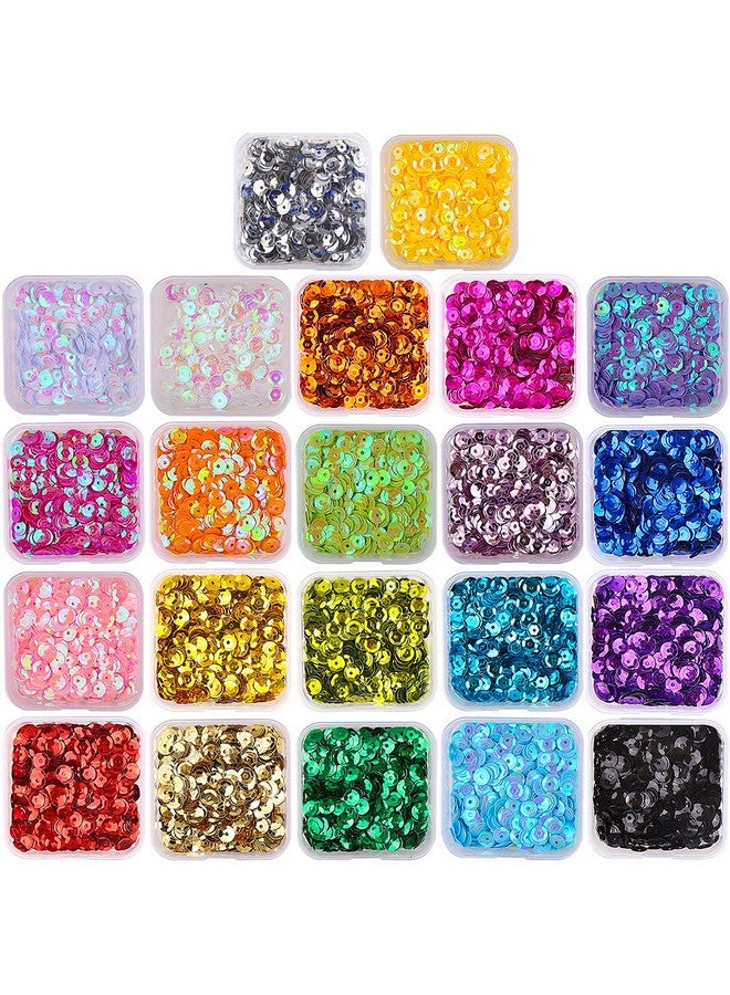 DIYASY 9800 Pcs 6Mm Bulk Loose Sequins 22 Colors Round Embroidery Sequins Cup Craft Sequins With Holes For Diy - Image 1