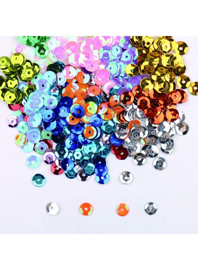 DIYASY 9800 Pcs 6Mm Bulk Loose Sequins 22 Colors Round Embroidery Sequins Cup Craft Sequins With Holes For Diy - Image 2