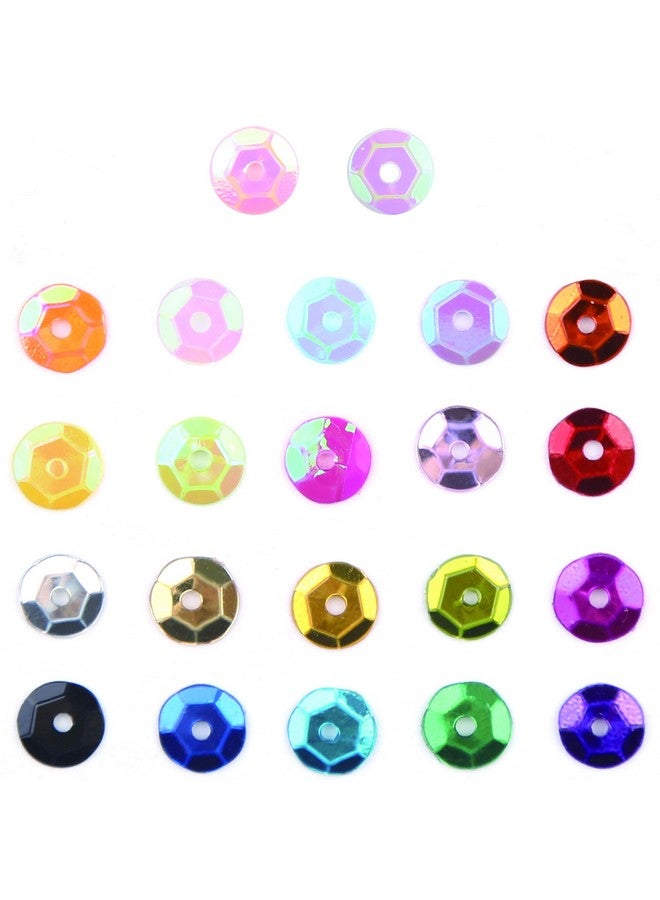 DIYASY 9800 Pcs 6Mm Bulk Loose Sequins 22 Colors Round Embroidery Sequins Cup Craft Sequins With Holes For Diy - Image 4
