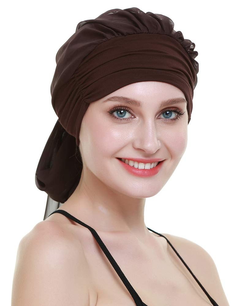 FocusCare Chemo Turban For Cancer Women HeadWrap Scarves Long Hair Wig Accessories - Image 4