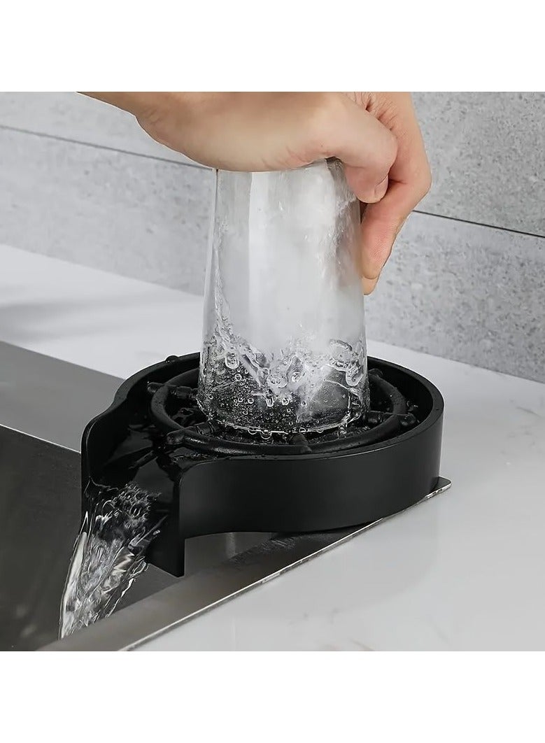 High-Pressure Stainless Steel Cup Washer – Automatic Sink Rinser for Kitchen, Bar & Home Use – Black - Image 2