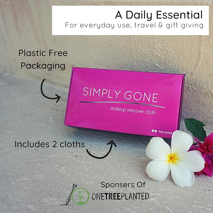 Simply Gone Make Up Remover Cloths Reusable Makeup Removing Face Cloth ideal for Sensitive Skin Makeup Remover Flannel 2 Set Blue Pink