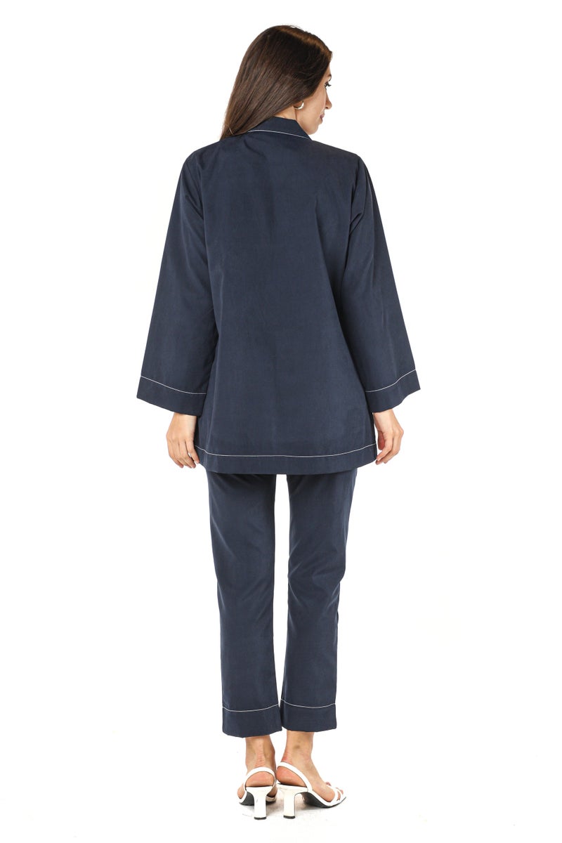 Moistreet Pocket Detailed Crepe Top & Pants Set - Image 3