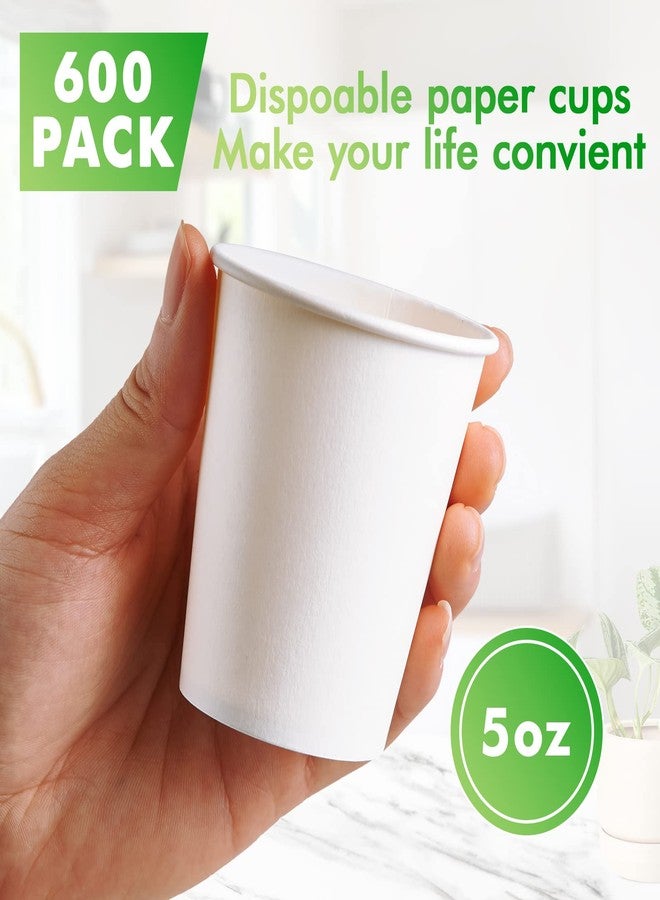 TV TOPVALUE 600 Pack 5 oz Paper Cups, Disposable Bathroom Mouthwash White Hot Drinking Cups for Home, School and Office - Image 2