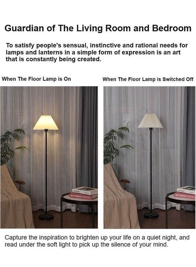 HOMESTAR Retro Pleated Floor Lamp Nordic Standing for Living Room Bedroom with Metal Base, 3500K-6000K Dimmable Light Indoor Lighting  - Image 5
