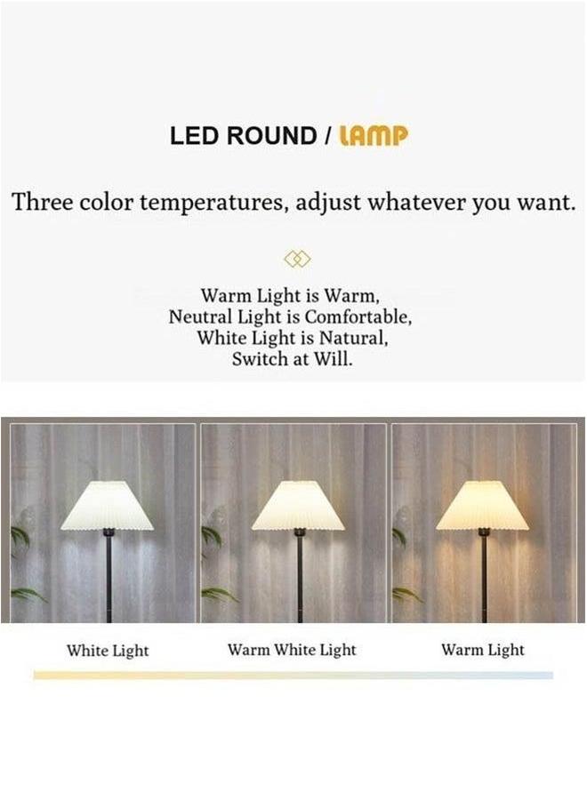 HOMESTAR Retro Pleated Floor Lamp Nordic Standing for Living Room Bedroom with Metal Base, 3500K-6000K Dimmable Light Indoor Lighting  - Image 4