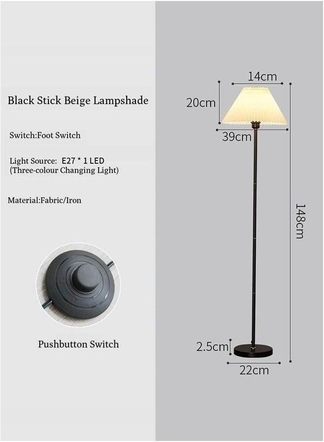 HOMESTAR Retro Pleated Floor Lamp Nordic Standing for Living Room Bedroom with Metal Base, 3500K-6000K Dimmable Light Indoor Lighting  - Image 3