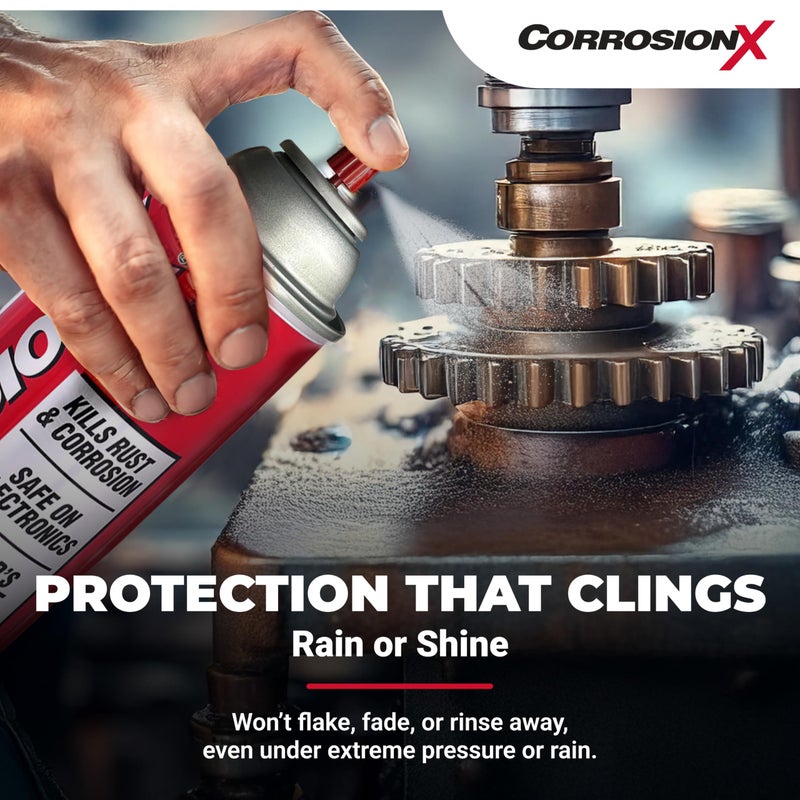 CorrosionX Rust Inhibitor, Industrial-Strength Dielectric Corrosion Prevention, Lubricant & Penetrant for Marine, Automotive, Electronics & RV Use, Protects Bolts, Cables, Engines, Parts, 6oz Aerosol - Image 4