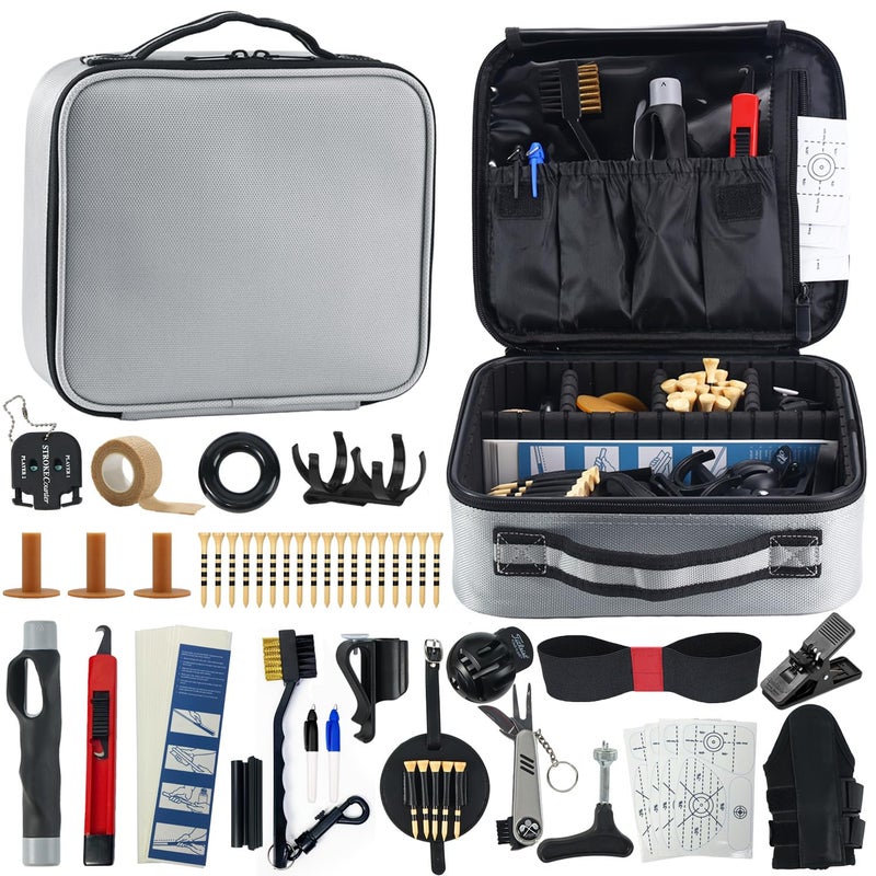 AEORUM Golf Accessories Kit, Golf Gifts for Men & Women, Golf Essentials Tools, 69-Piece Golf Stuff Gear with Oxford Bag, Golf Tees, Golf Club Regripping Kit, Divot Repair Tool,Golf Club Brush - Image 1
