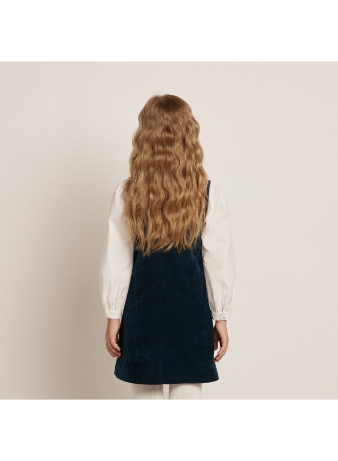 Balabala Qianjin Style Patchwork Velvet Girls' Shirt Dress, Spring/autumn Elegant Fashion Straight Tube Skirt Slim-fit Chinese Style - Image 5