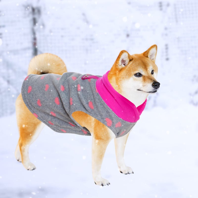 Rbenxia Grey Dog Heart Sweater with Leash Ring Soft Fleece Vest Pullover Warm Jacket Pet Clothes Winter Outfits for Small Puppy Cat Pets (Medium) - Image 5