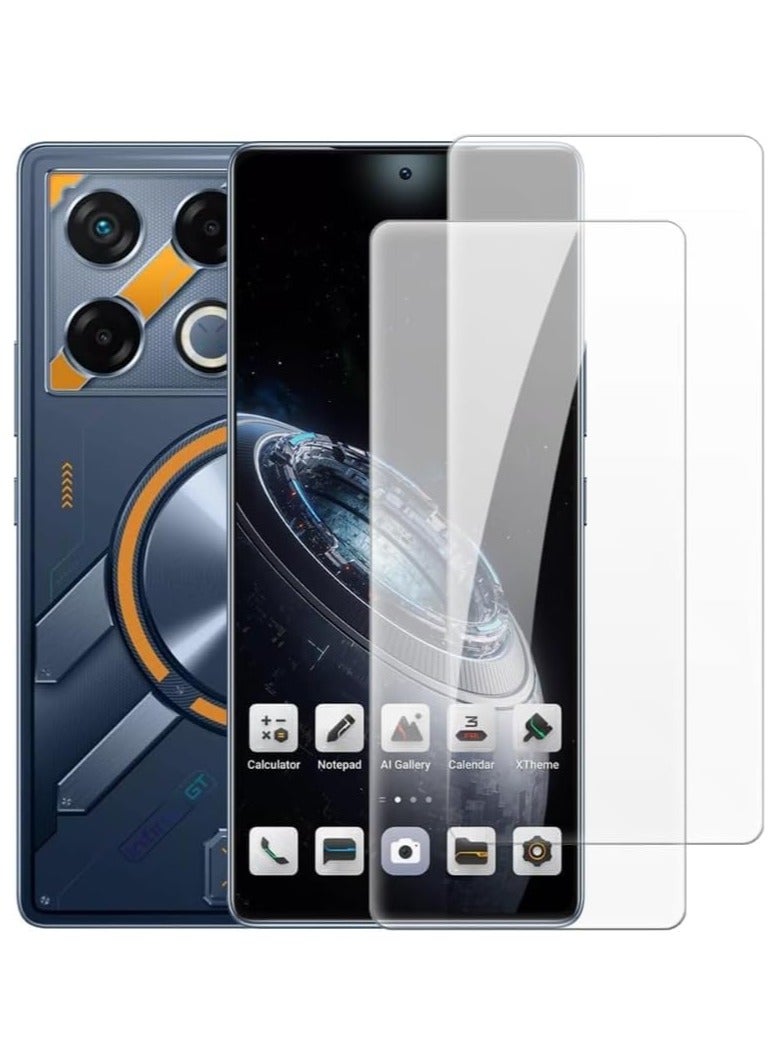 【عبوة مكونة من قطعتين】 زجاج مقوى متوافق مع واقي شاشة Infinix GT 20 Pro 5G، خالي من الفقاعات، بصلابة 9H، مقاوم للخدوش، وواضح عالي الدقة. - Image 1