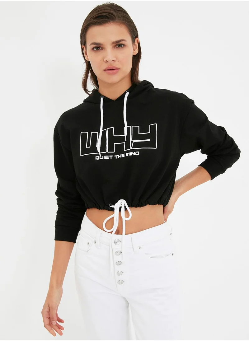 trendyol Printed Knitted Sweatshirt